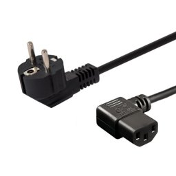 Cable alimentación Savio Schuko-IEC C13 1.2m 3 pines cobre negro 250V angular