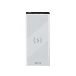 Power Bank Savio BA-06 10000mAh Blanco Inducción Quick Charge Power Delivery LED