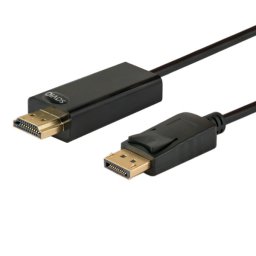 Cable DisplayPort Savio CL-56 1.5M HDMI 1080p chapado oro negro