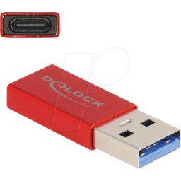 DELOCK 60044 - Adaptador enchufe USB 3.1 A > toma C, activo, rojo