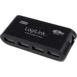 LOGILINK UA0170 - Hub USB 3.0, 4 puertos, negro, incl. fuente de alimentació