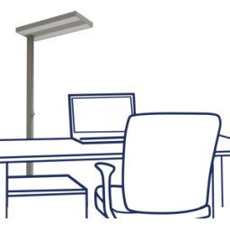 ROLF KERN RK 1453163 - Lámpara de pie de escritorio LED, 60 W, 7800 lm, 4000 K,