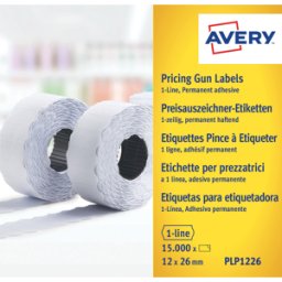 AVERY ZWECKFORM AVZ PLP1226 - Etiquetas de precios, 26x12 mm, permanentes, blancas, 15000 unid