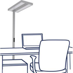 ROLF KERN RK 1453164 - Lámpara de pie de escritorio LED, 60 W, 7800 lm, 4000 K,