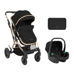 Carrito de bebé Kikkaboo 3 en 1 asiento transf. Kaia Negro 2024