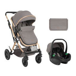 Carrito de bebé Kikkaboo 3 en 1 asiento transf. Kaia Gris Claro 2024