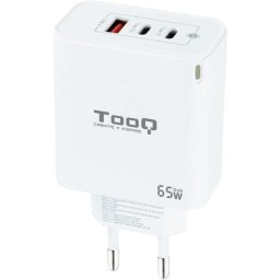 TooQ TQWC-GANQC2PD65WT Cargador de Pared 2xUSB-C/USB 2.0 65W Blanco