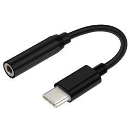 Aisens Cable Conversor USB-C a Jack 3.5mm Macho/Hembra 15cm Negro