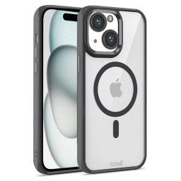 Cool Funda Magnética Transparente con Borde Negro para iPhone 15