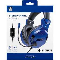 Auriculares BigBen con cable, micrófono ajustable y control de volumen para PS4/PS5
