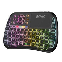 Teclado Savio KW-04 QWERTY Touchpad Wireless USB C Multicolor 300mAh