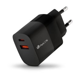 NGS BUD 33W Cargador de Pared con 1x USB-C (PD & PPS) y 1x USB-A QC3.0 de 33W de Potencia Máxima