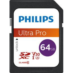 PHILIPS MEDIA PHI FM64SD65B - Tarjeta SDXC, 64GB Clase 10 UHS-I U3