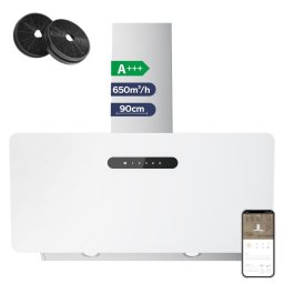 Campana extractora Ciarra AWW9736K Conducción y recirculación 90cm Wi-Fi aluminio y LED