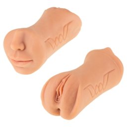 Hugbox Masturbador Masculino Entrenador De Retardo 3 En 1 Talla M Color Piel