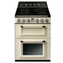 Cocina independiente Smeg Victoria TR62IP2 crema 60x60 cm inducción 2 hornos clase A inox