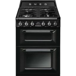 Smeg Victoria TR62BL Cocina de Gas 4 Zonas + 2 Hornos Negra