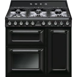 Smeg Victoria TR93BL Cocina de Gas 6 Zonas + 3 Hornos Negra