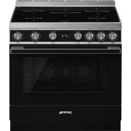 Smeg Portofino CPF9IPBL Cocina de Inducción 5 Zonas + Horno Pirolítico Negro