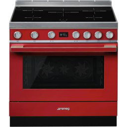 Smeg Portofino CPF9IPR Cocina de Inducción 5 Zonas + Horno Pirolítico Roja