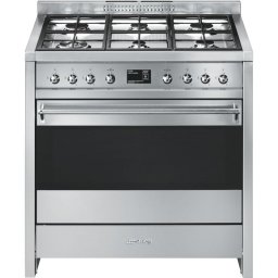 Smeg A19 Cocina de Gas 6 Zonas + Horno Multifunción Inox