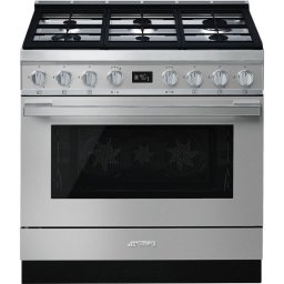 Smeg Portofino CPF9GPX Cocina de Gas 6 Zonas + Horno Pirolítico Inox