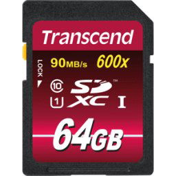 TRANSCEND TS64GSDXC10U1 - Tarjeta de memoria SDXC, 64 GB clase 10 UHS-I 600x Ultimate