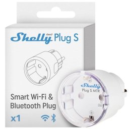 Shelly Plug S MTR Gen3 Enchufe Inteligente WiFi y Bluetooth Medidor de Consumo Blanco