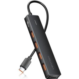 Vention CHJBB Hub 5 en 1 USB-C a USB-A 3.2 Gen2x4/USB-C 10G 0.15m Negro