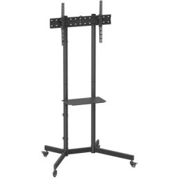 Soporte de suelo Aisens FT70TE-333 acero negro, ruedas, inclinable, para TV 37-70" hasta 45kg