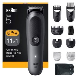 Cortapelos Braun Inalámbrico 14 Niveles 120min Autonomía Carga Rápida Negro/Gris