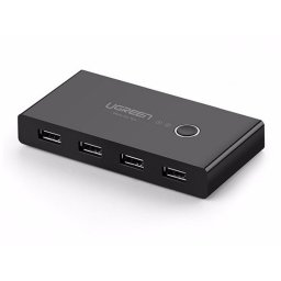 Switch KVM Ugreen 30767 4 Puertos USB 2.0 Negro Cambio Manual Compatible Multisistema
