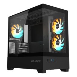 Caja PC Gigabyte C201 Panoramic Negra Micro ATX Cristal Templado RGB 3 Ventiladores