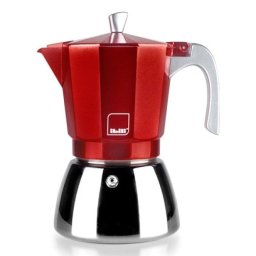 Cafetera Italiana Ibili Elba 0,6 L roja aluminio forjado inoxidable