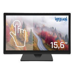 Monitor táctil iggual 15.6″ HD+ TFT-LCD 1600x900 HDMI VGA USB Negra Resistiva