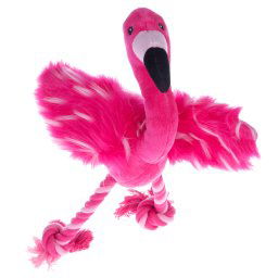 Flamenco de peluche con patas de cuerda - Longitud: 35 cm