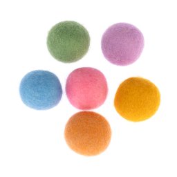 Pelotas de fieltro TIAKI juguete para gatos - Set de 6 (3 cm de diámetro cada una)