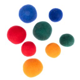 Pelotas de fieltro Basics juguetes para gatos - Set de 8 (4 x diám. 4 cm, 4 x diám. 3 cm)