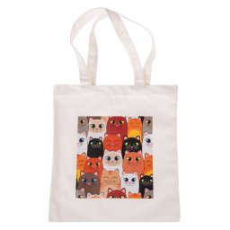 Bolsa de lona TIAKI „Smiling Cats“ - 1 unidad