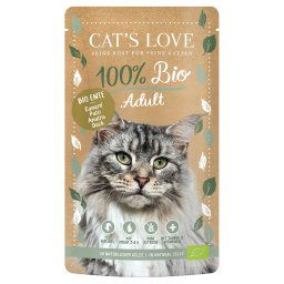 Cat's Love Bio 6 x 100 g comida húmeda ecológica para gatos - Pato ecológico