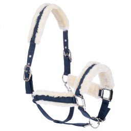Halter Nomad Tales con ribete de piel sintética, azul marino - Full
