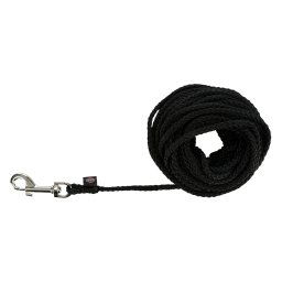Correa larga Trixie redonda negra para perros - Talla S–M: 5 m de largo, 5 mm de diámetro