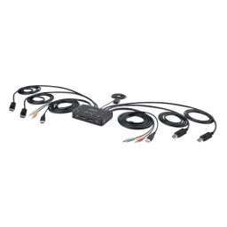 KVM DisplayPort StarTech.com 2 PCs, 2 Monitores 4K 60Hz, USB, Audio, Pulsador Remoto, Cables Integrados
