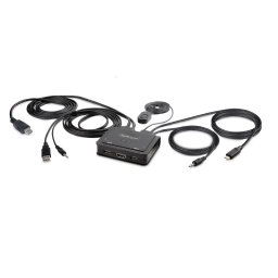Conmutador KVM StarTech.com HDMI 4K 60Hz USB-A/USB-C Cables Integrados Audio 1,8m
