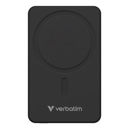 Power Bank Verbatim 5000 mAh Slim Carga Rápida MagSafe 20W USB-C Inalámbrico Negro