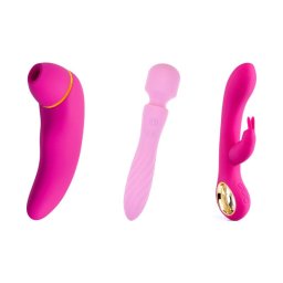 Hugbox Kit De Juguetes Eróticos - Pack Solo - Rosa: Succionador De Clítoris, Vibrador Conejito Y Vibrador Wand
