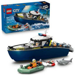 Set de construcción Lego City 60456 Persecución en Barco de Policía 264 piezas, flotante