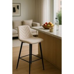 RegalosMiguel Taburete Coyal Black Terciopelo - Beige