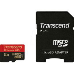 TS8GUSDHC10U1 - MicroSDHC memory card 8GB, Transcend Class 10 UHS-I.