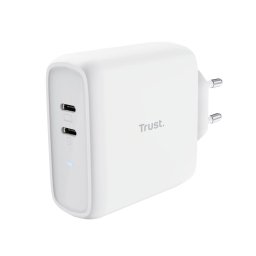 Cargador Trust Maxo 65W Doble USB-C PPS Fast Charge Blanco Indicador LED